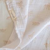 Organic Cotton Muslin Swaddle - Dear Lamb