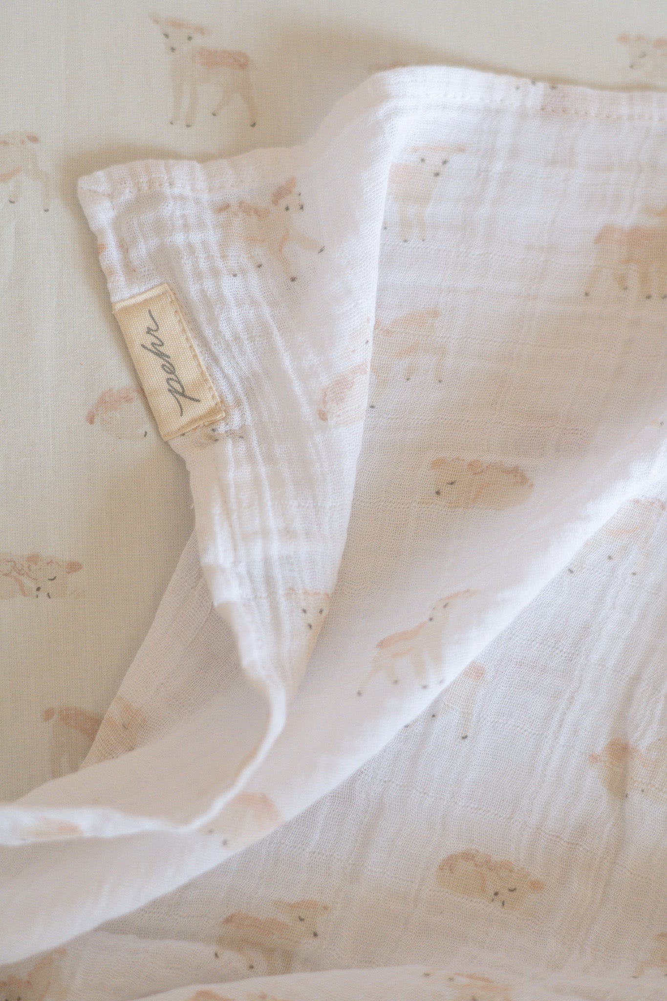 Organic Cotton Muslin Swaddle - Dear Lamb