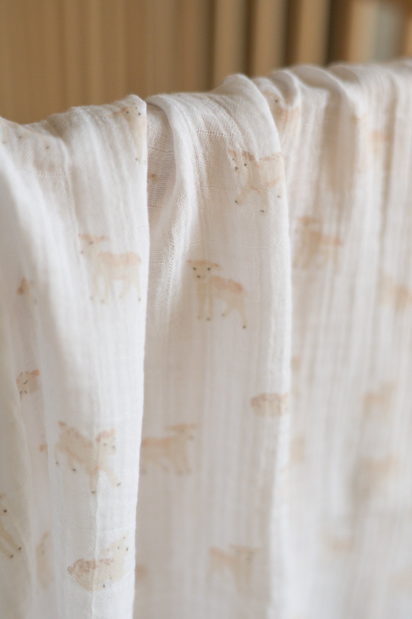 Organic Cotton Muslin Swaddle - Dear Lamb