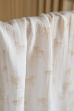 organic cotton muslin swaddle dear lamb
