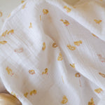 Organic Cotton Muslin Swaddle - Cheerful Chick