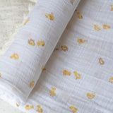 Organic Cotton Muslin Swaddle - Cheerful Chick