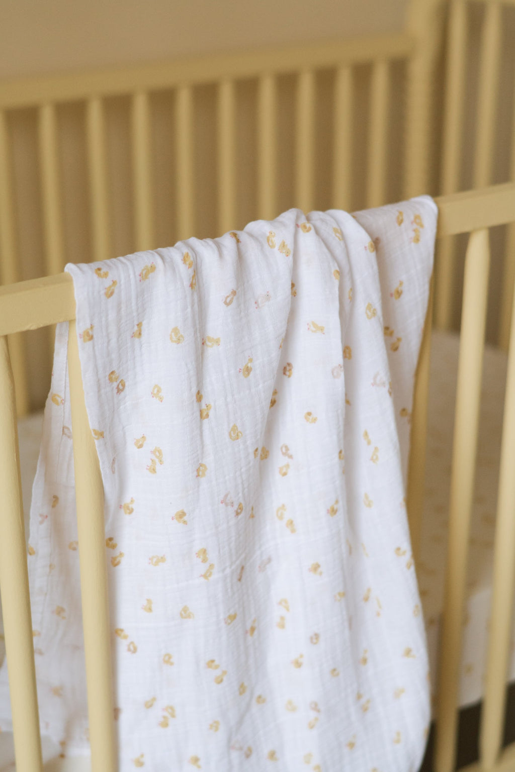 organic cotton muslin swaddle cheerful chick