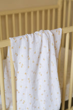 organic cotton muslin swaddle cheerful chick