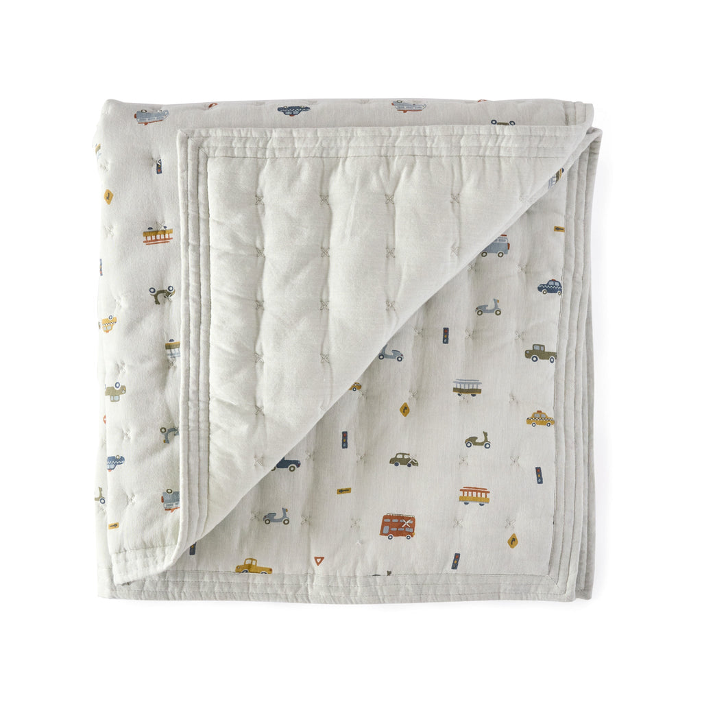 quilted chambray blanket rush hour in multi pattern