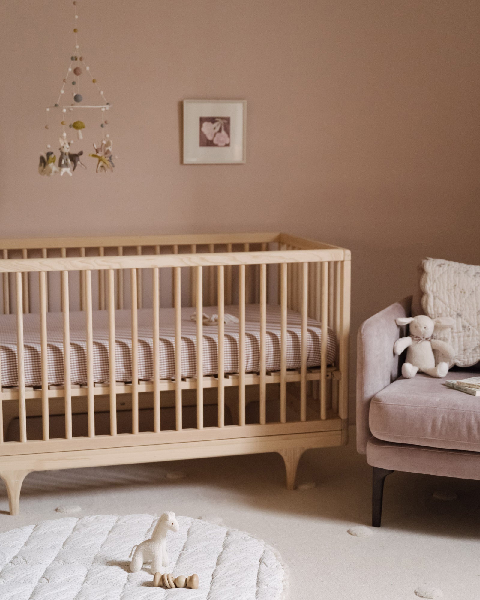 Gingham Crib Sheet - Thistle