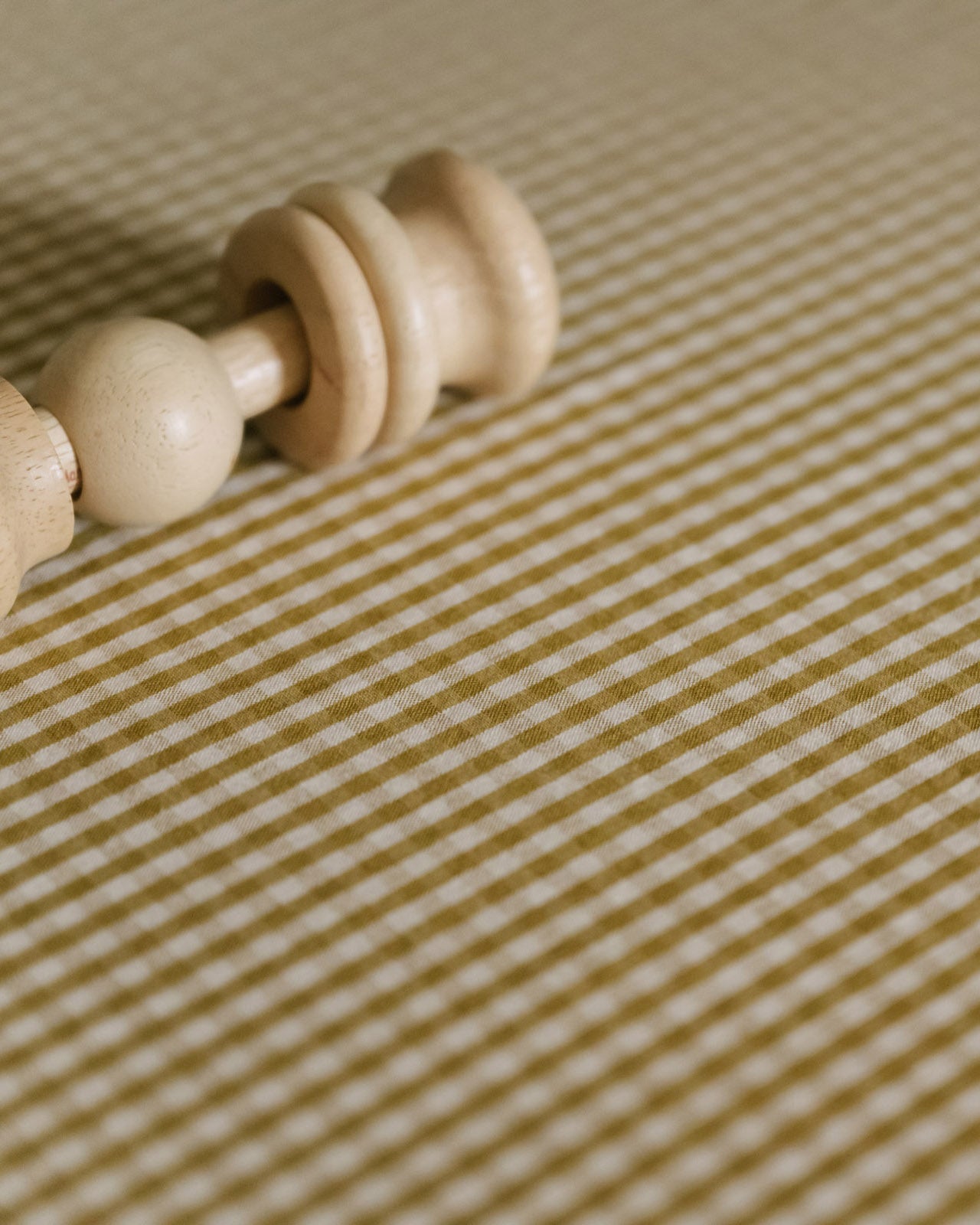 Gingham Crib Sheet - Dijon