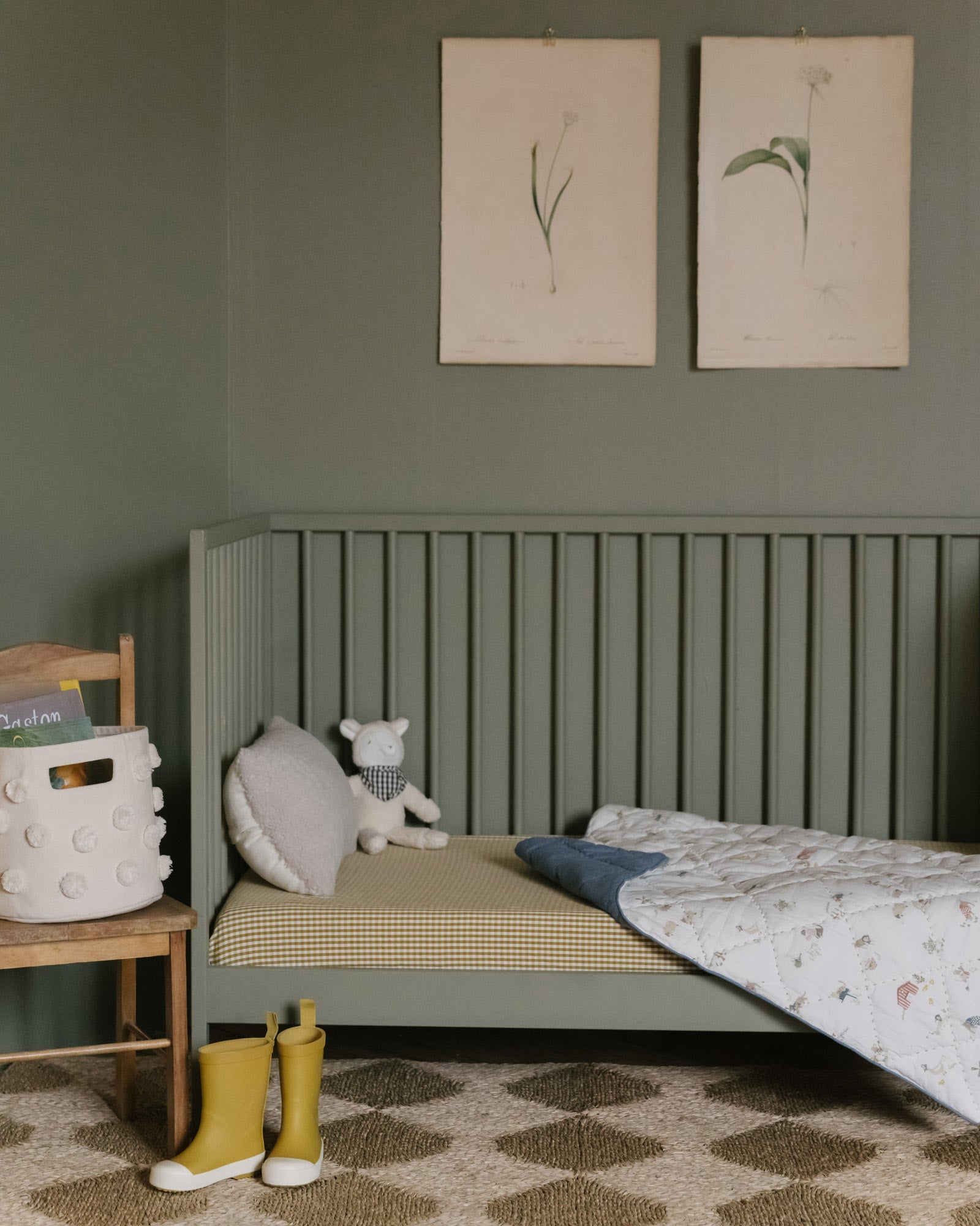 Gingham Crib Sheet - Dijon