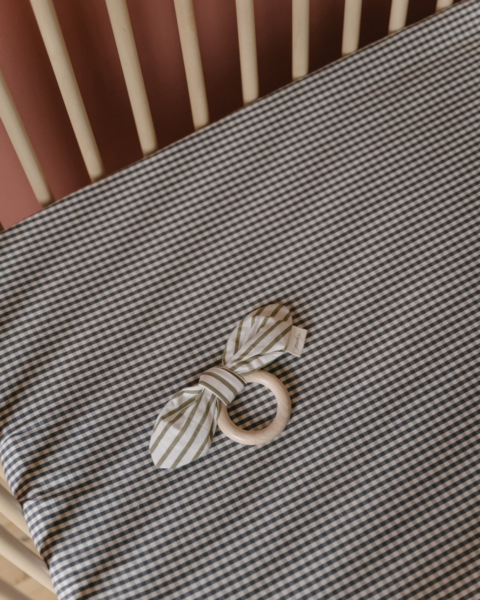 Gingham Crib Sheet - Indigo