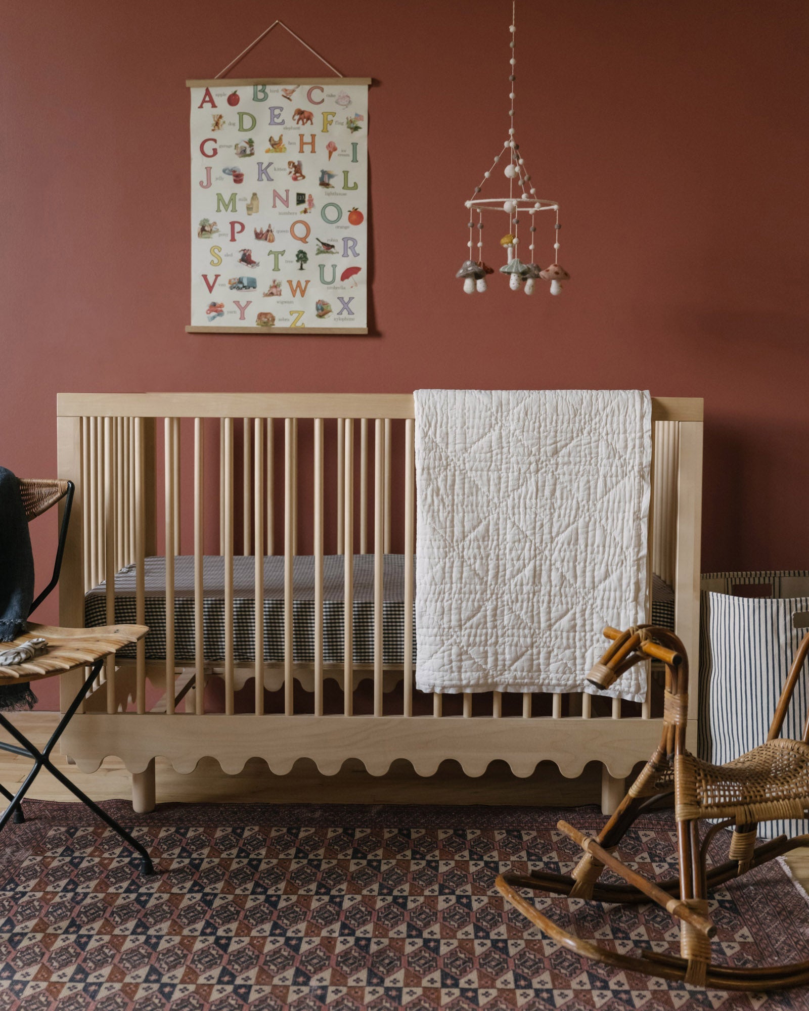 Gingham Crib Sheet - Indigo