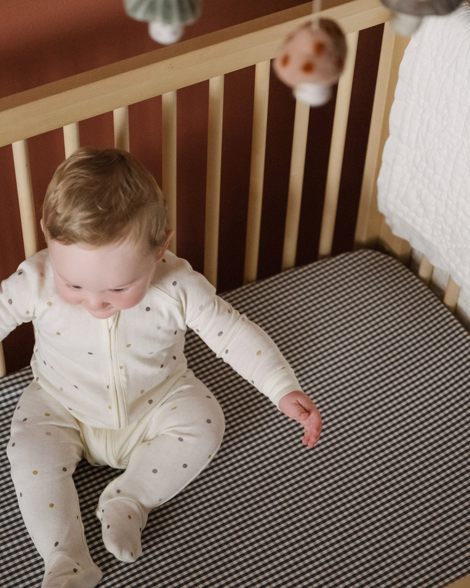 Gingham Crib Sheet - Indigo