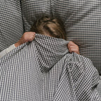 gingham duvet cover indigo
