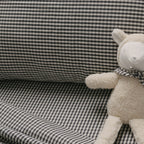 kids gingham kids bedding sheet set indigo
