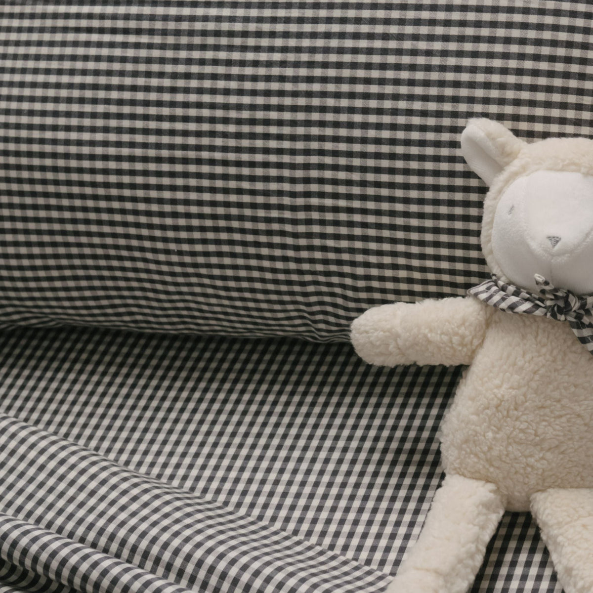 kids gingham kids bedding sheet set indigo