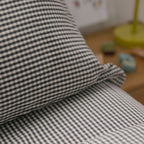 kids gingham kids bedding sheet set indigo