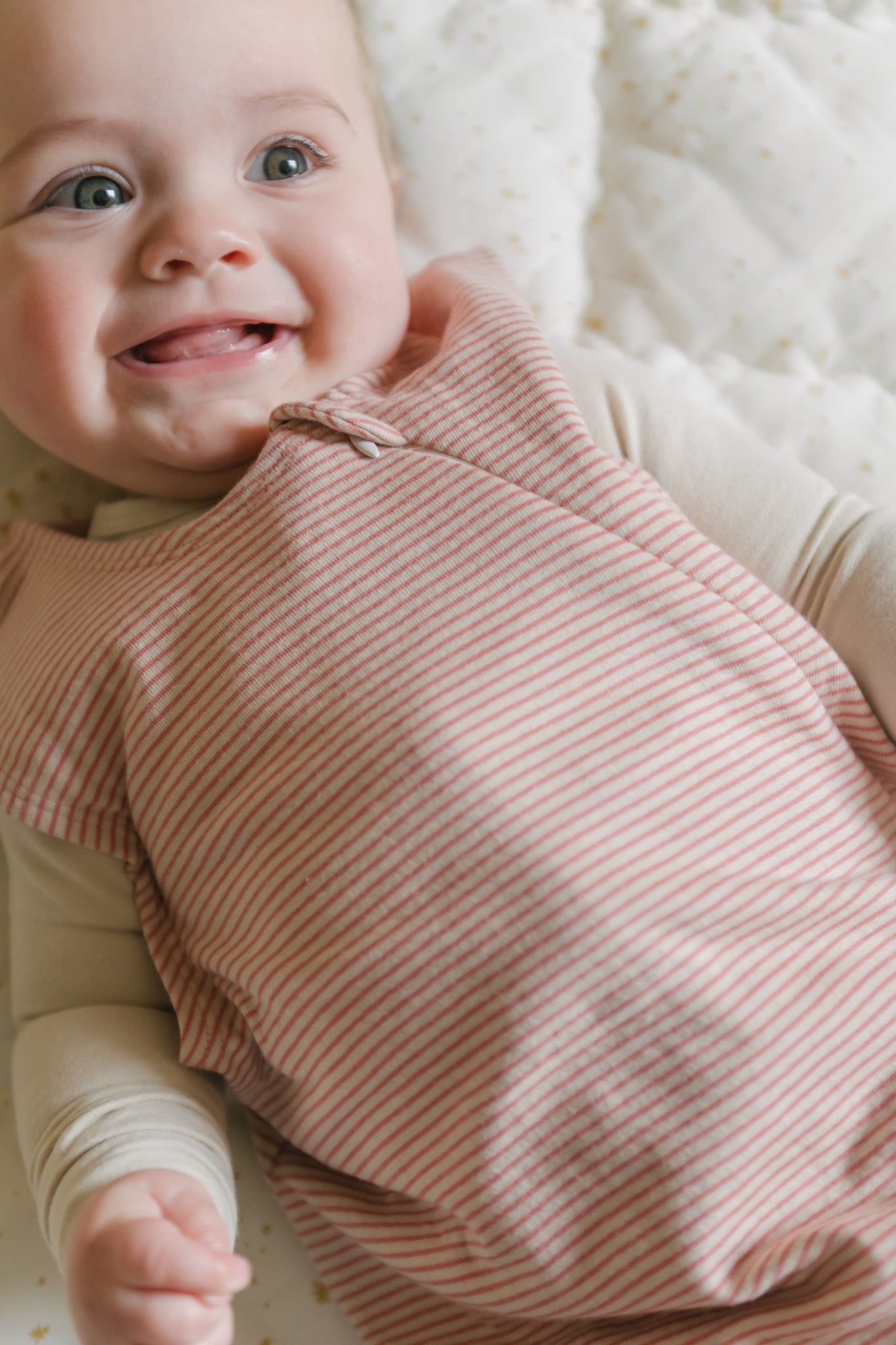 Sailor Stripe Front Zipper 1.0 TOG Sleep Bag - Tea Rose