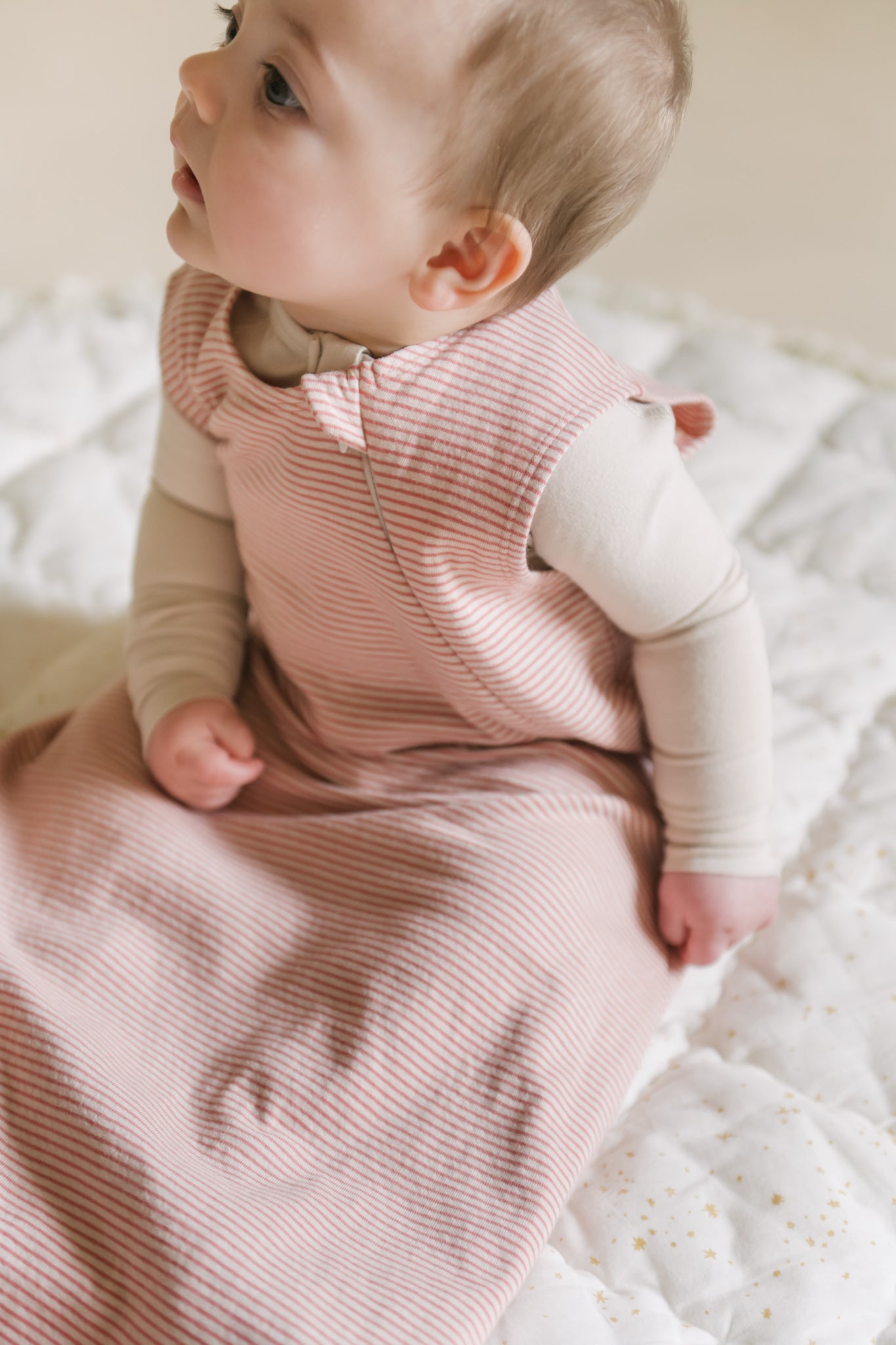 Sailor Stripe Front Zipper 1.0 TOG Sleep Bag - Tea Rose