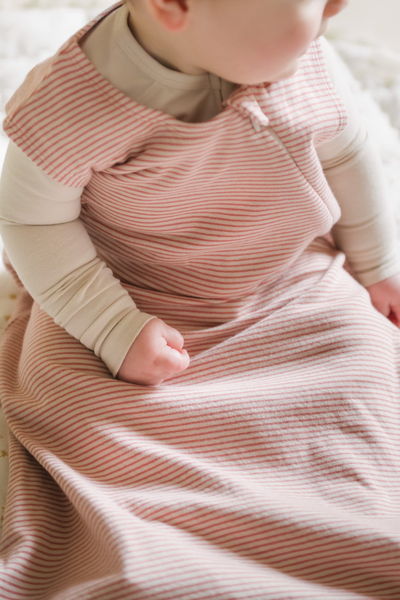 Sailor Stripe Front Zipper 1.0 TOG Sleep Bag - Tea Rose