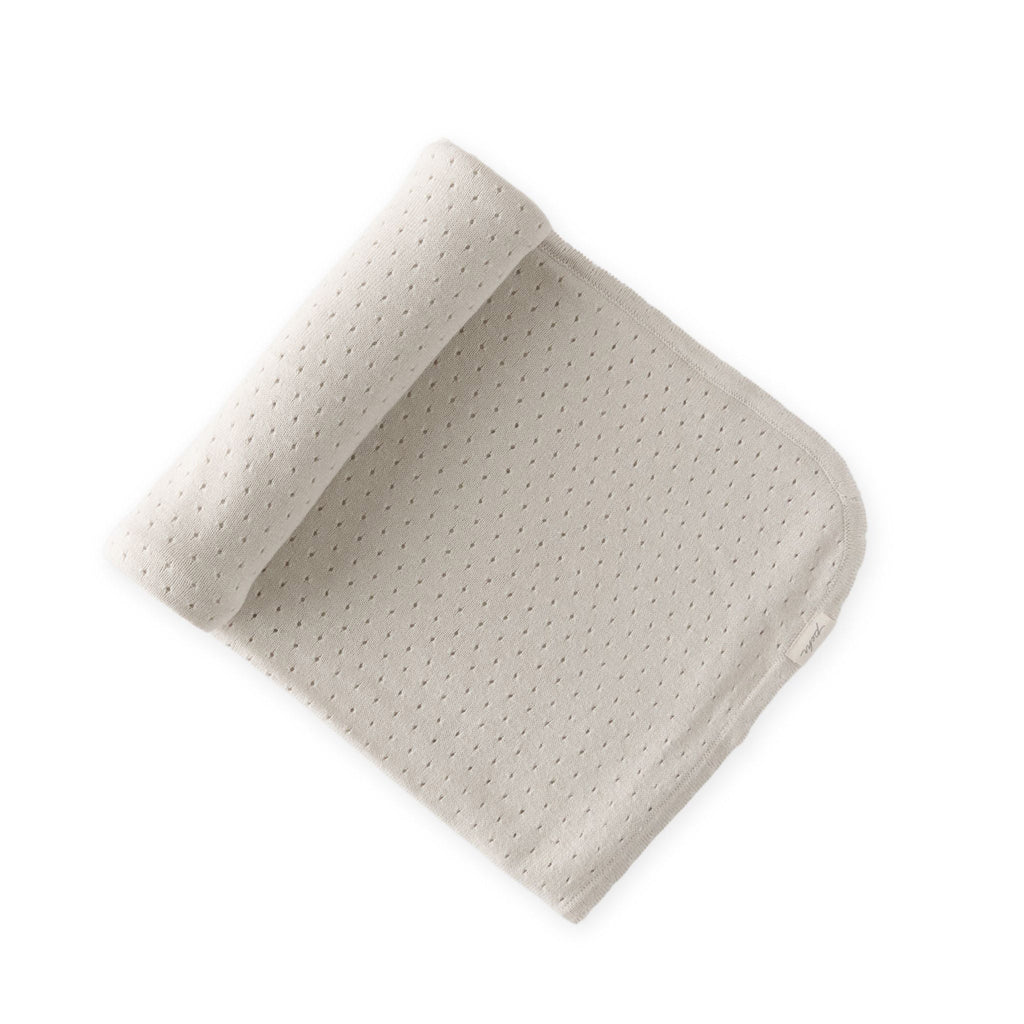 pointelle knit blanket natural in neutrals pattern
