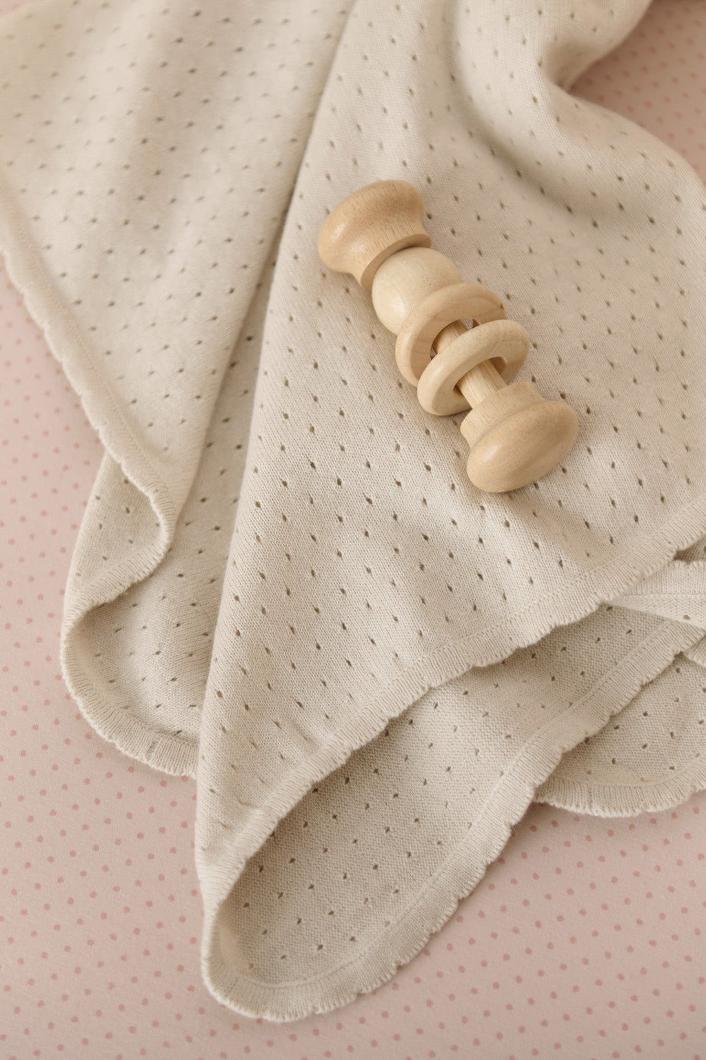 pointelle knit blanket natural