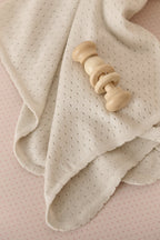 pointelle knit blanket natural