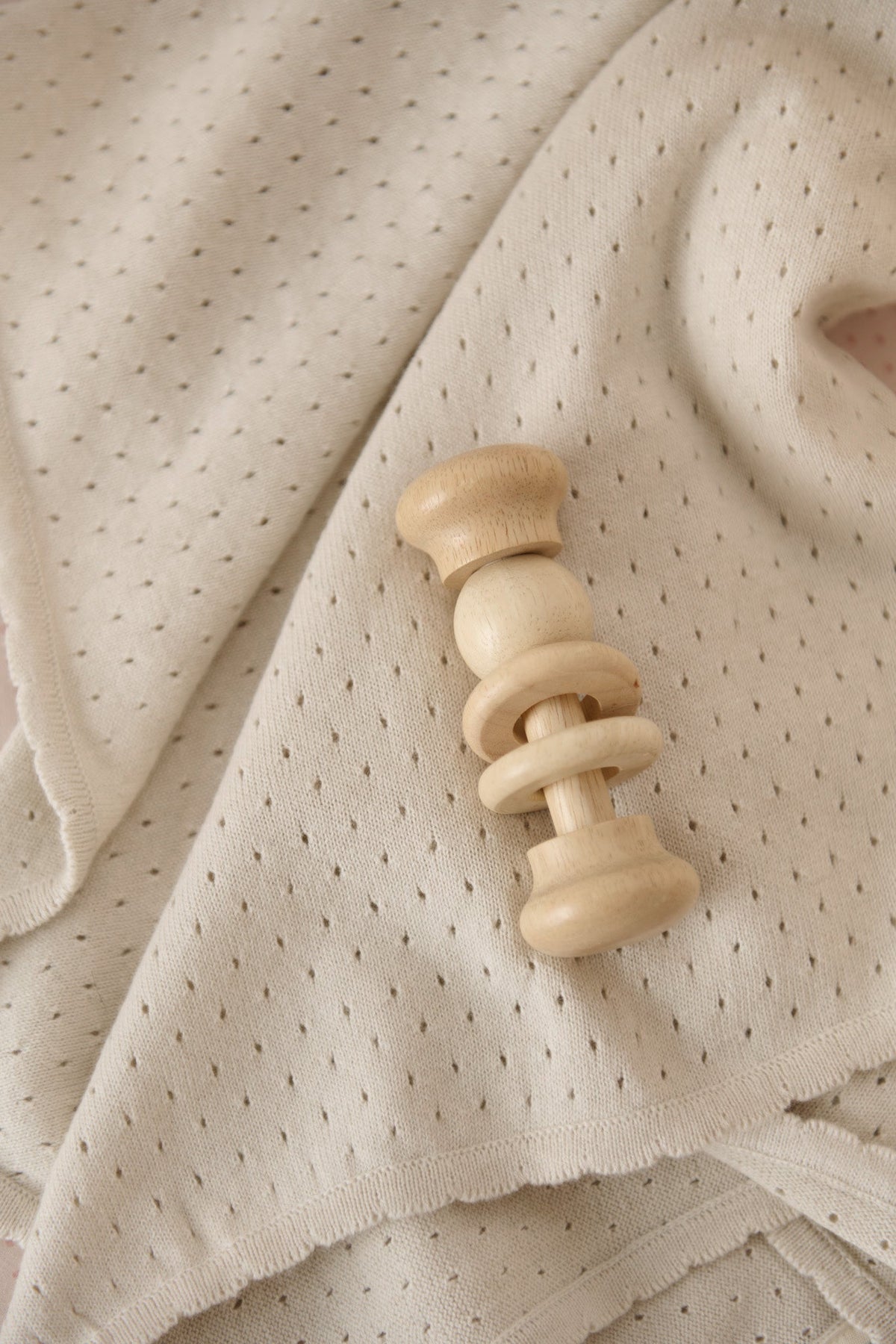 pointelle knit blanket natural