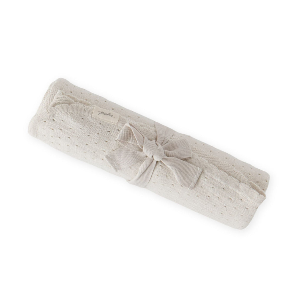pointelle knit blanket natural