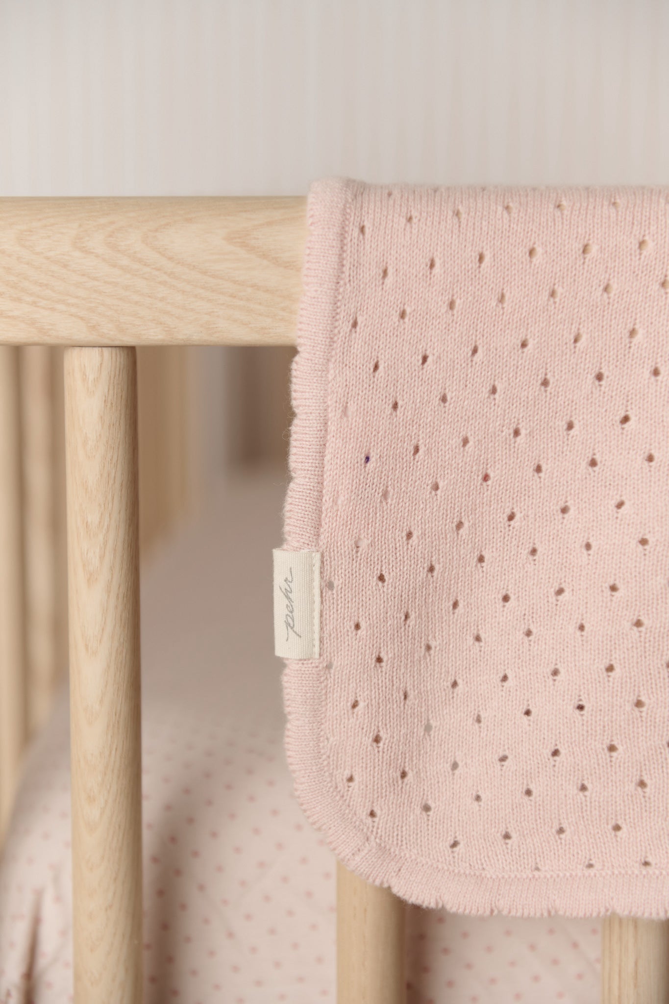 Pointelle Knit Blanket - Soft Peony