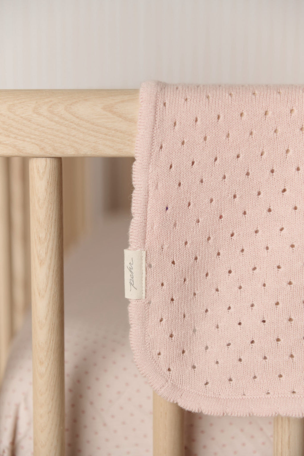 pointelle knit blanket soft peony