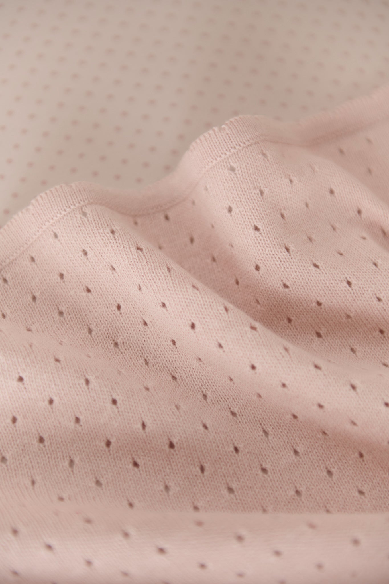 Pointelle Knit Blanket - Soft Peony