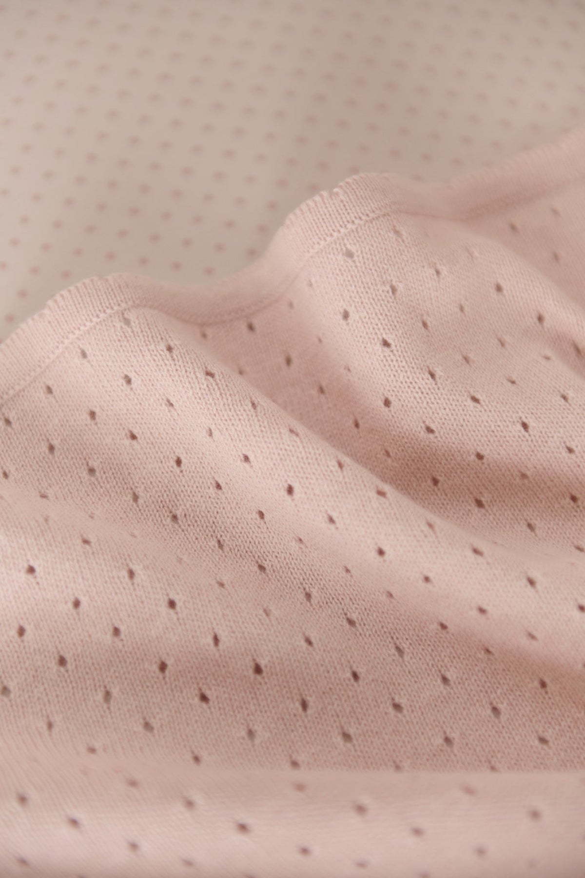 pointelle knit blanket soft peony