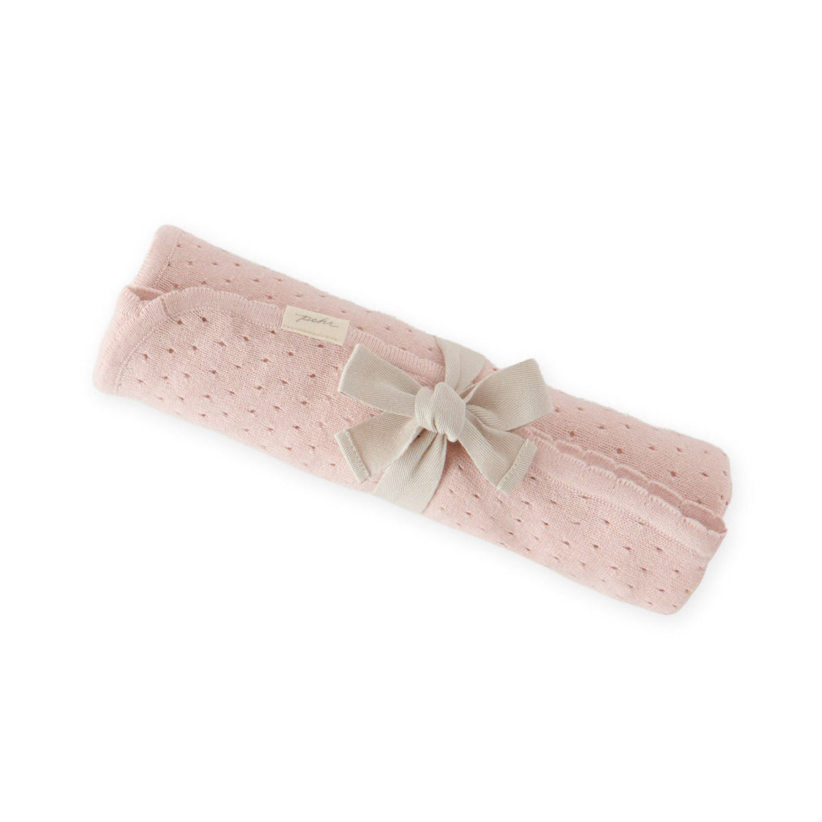 pointelle knit blanket soft peony
