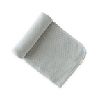 pointelle knit blanket soft sea in blues pattern