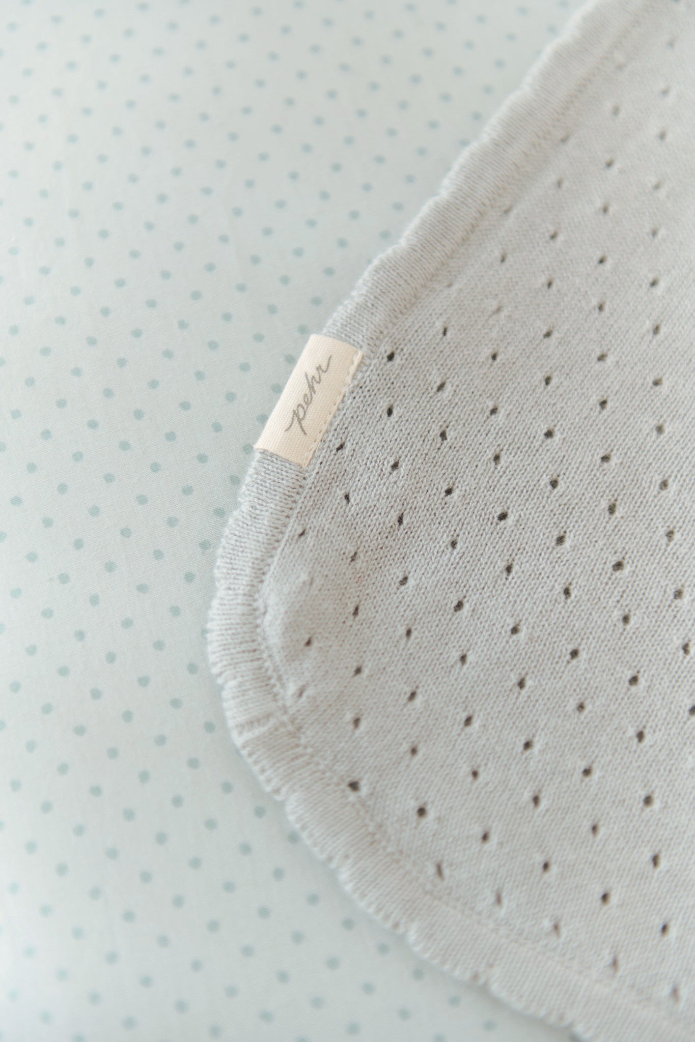 Pointelle Knit Blanket - Soft Sea