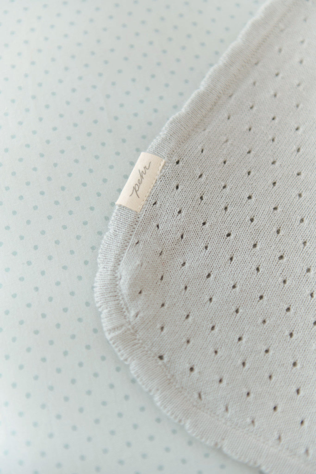 pointelle knit blanket soft sea