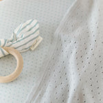 Pointelle Knit Blanket - Soft Sea