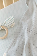 pointelle knit blanket soft sea
