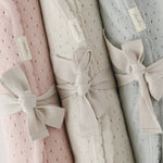 Pointelle Knit Blanket - Soft Sea