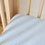 seersucker crib sheet marine blue
