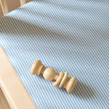 seersucker crib sheet marine blue