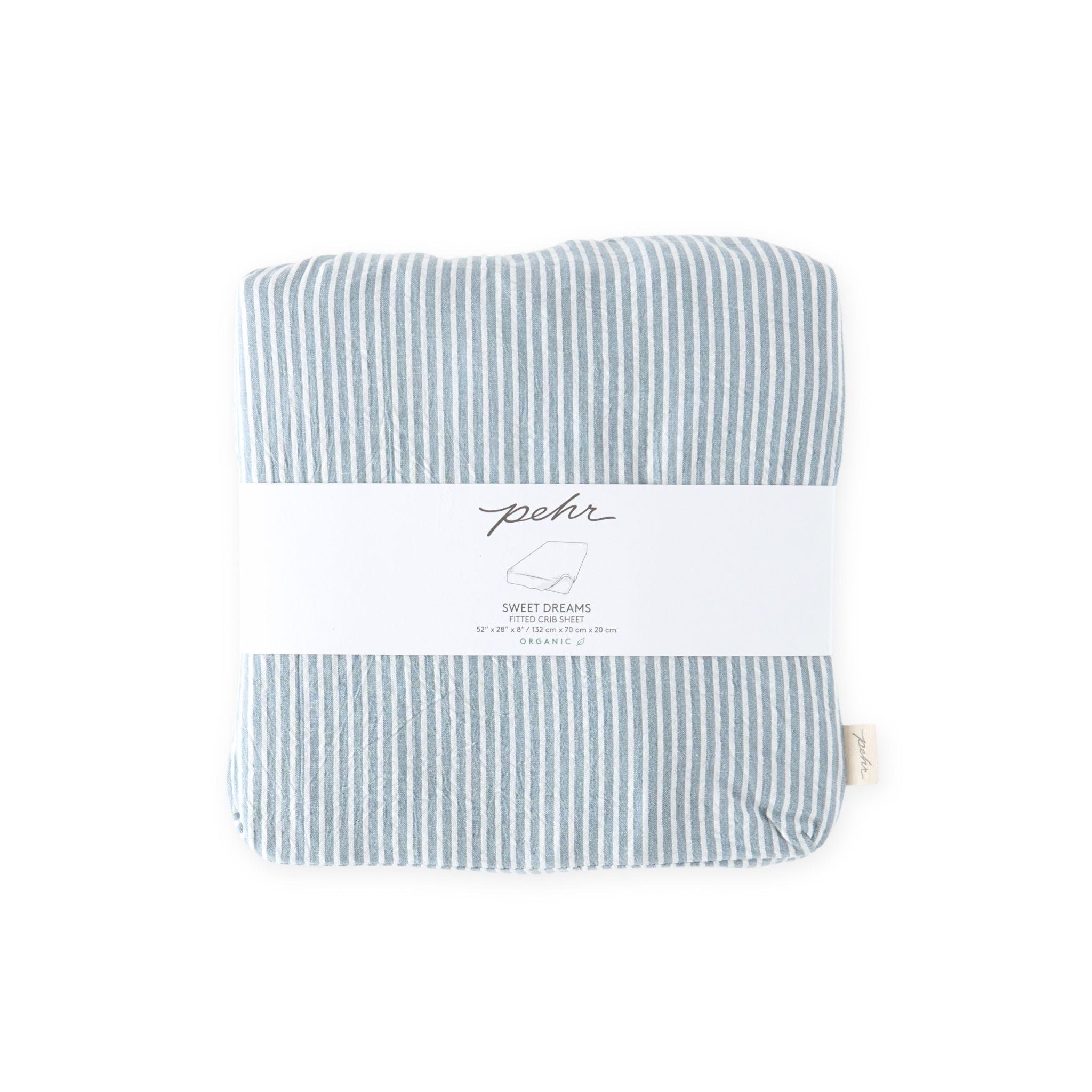 seersucker crib sheet marine blue