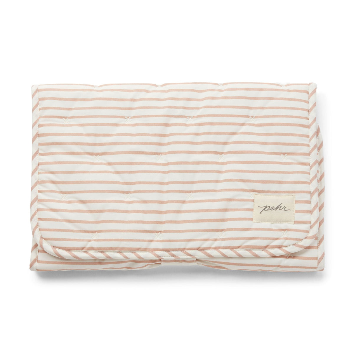 striped on the go portable changing pad stripes away rose pink in pinks pattern