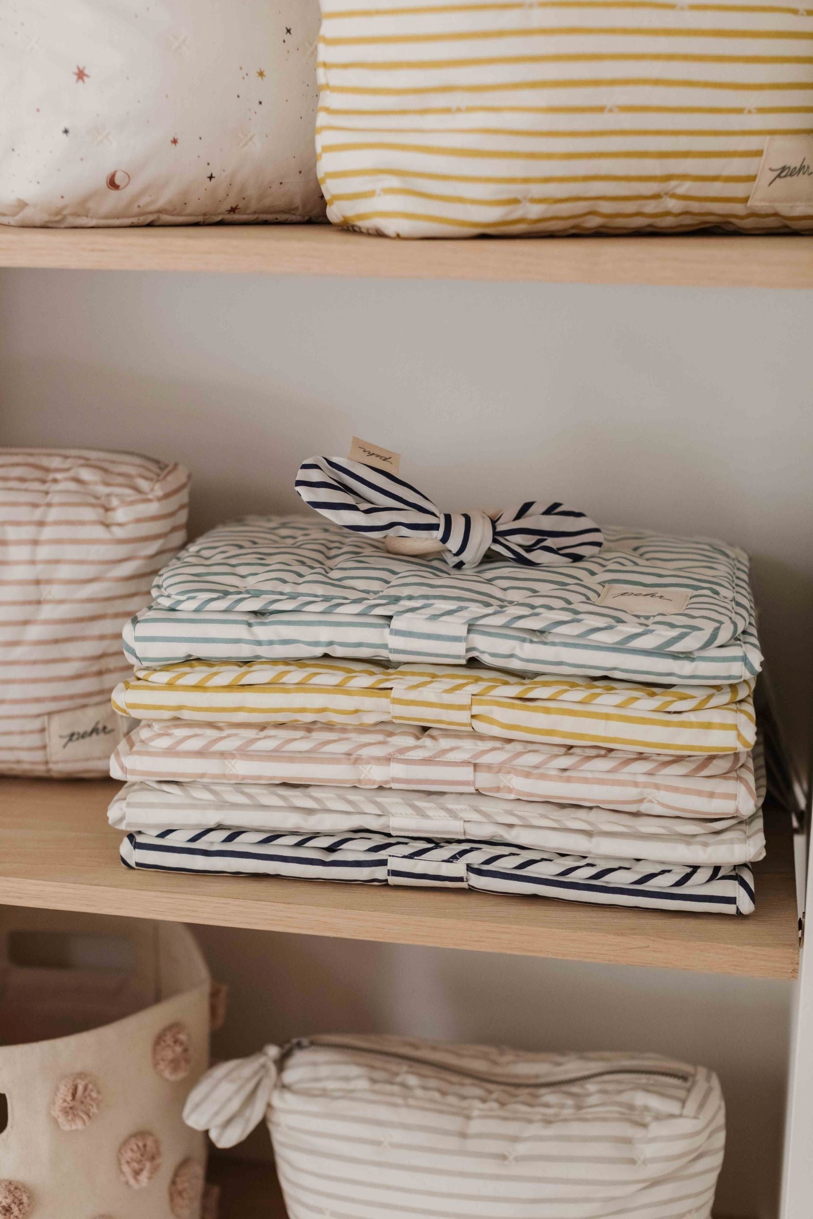 Striped On the Go Portable Changing Pad - Stripes Away Deep Sea