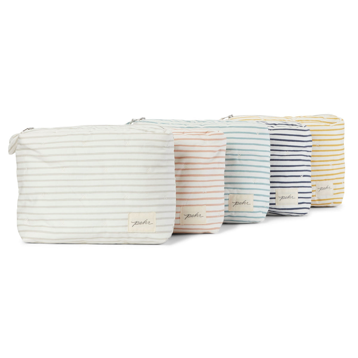 on the go pouch stripes away rose pink