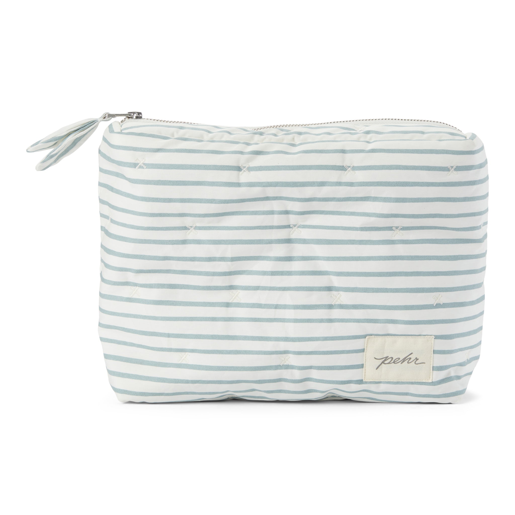 on the go pouch stripes away deep sea in blues pattern