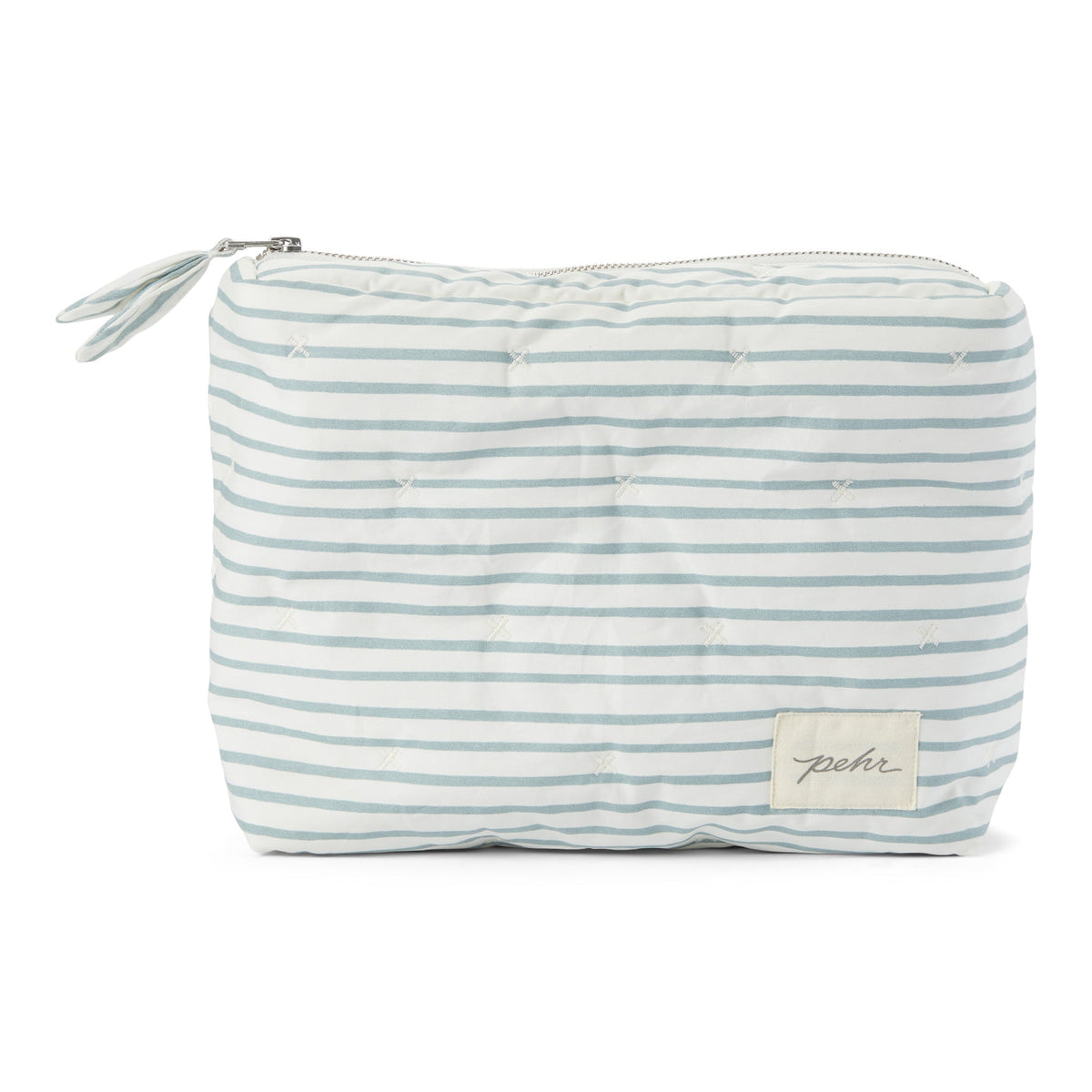 on the go pouch stripes away deep sea in blues pattern