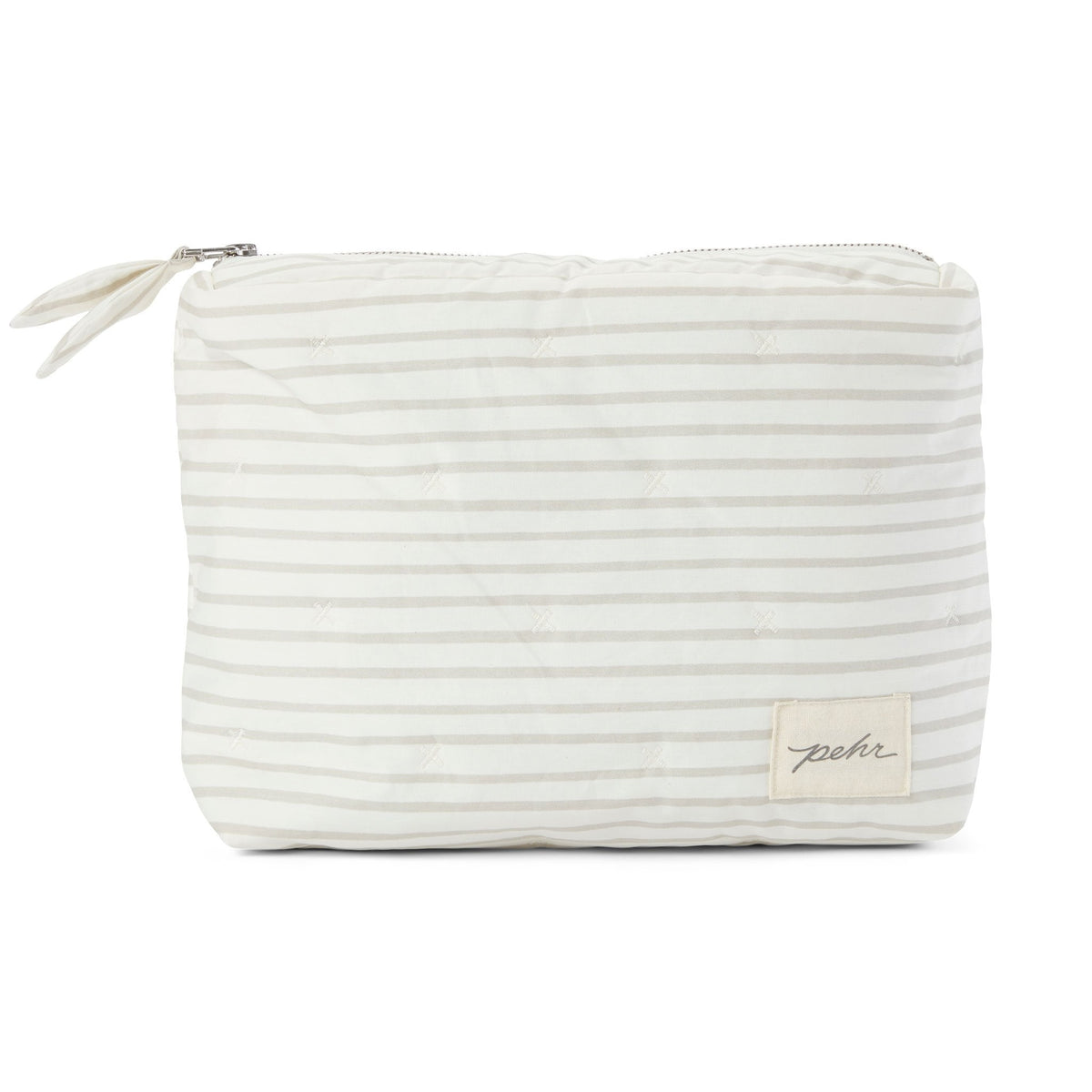 on the go pouch stripes away pebble grey in neutrals pattern