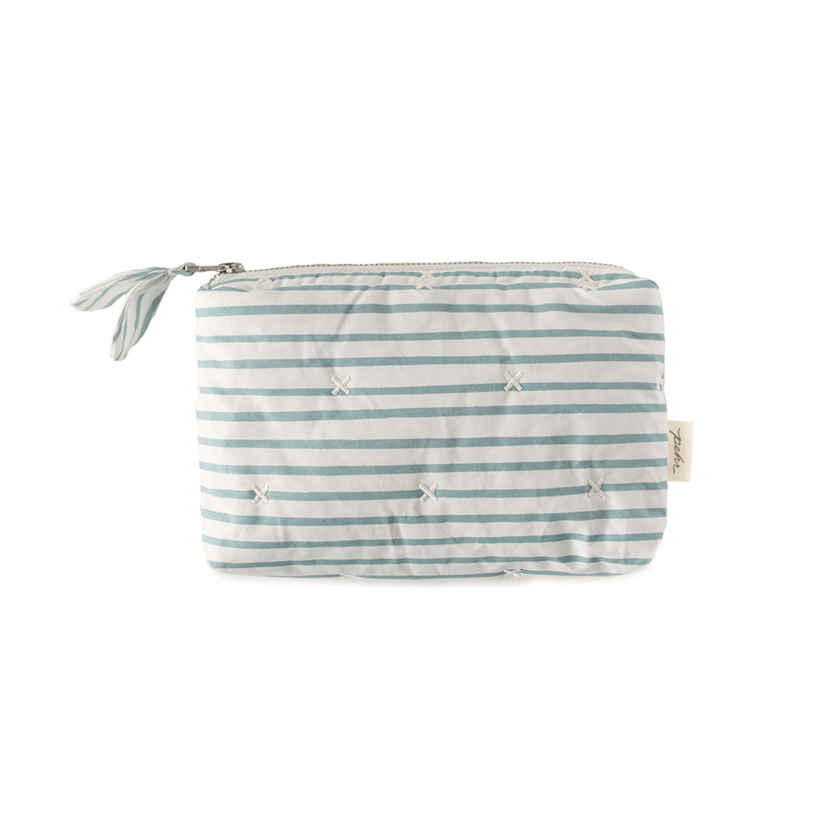 on the go mini pouch stripes away deep sea in blues pattern