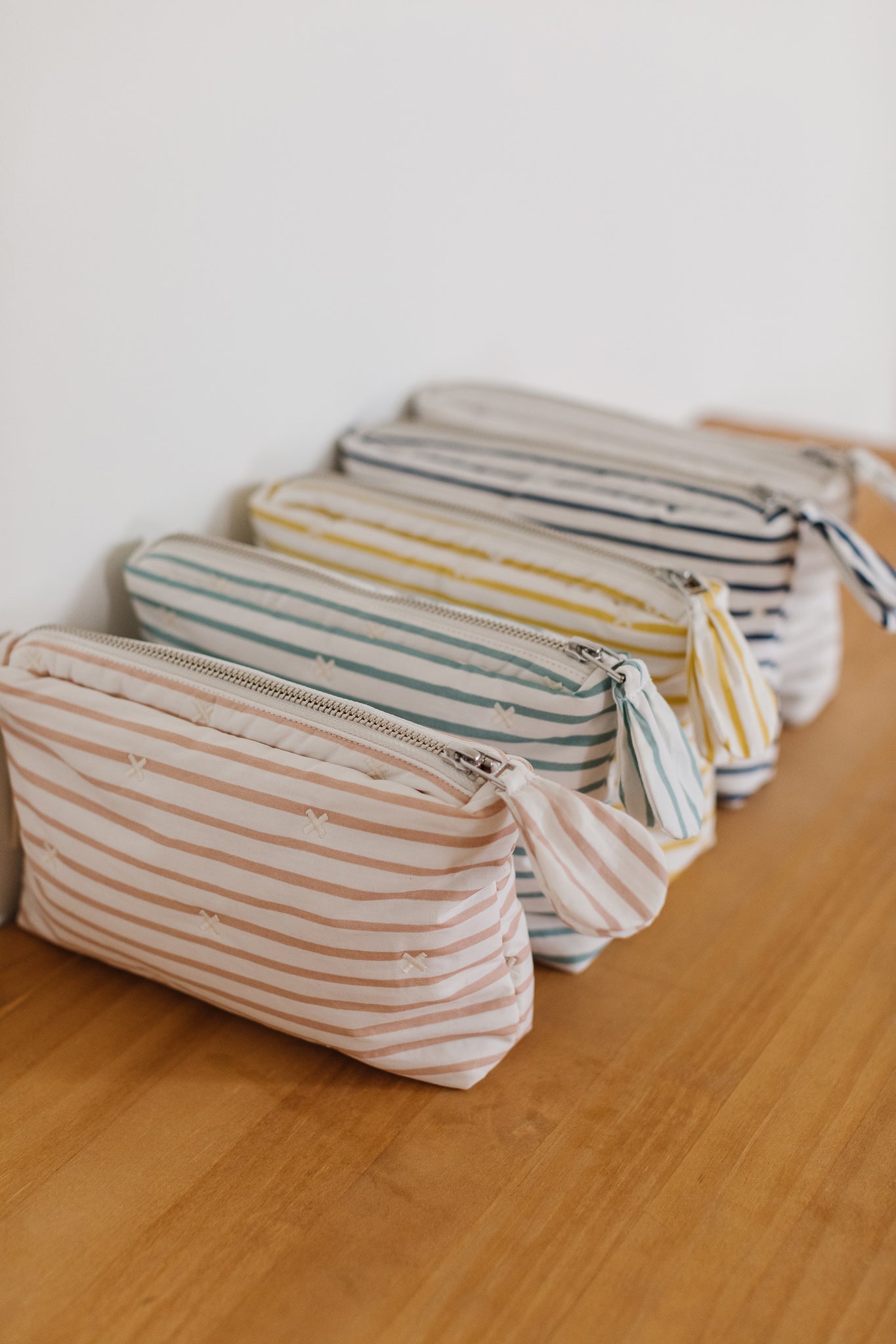 On The Go Mini Pouch - Stripes Away Pebble Grey