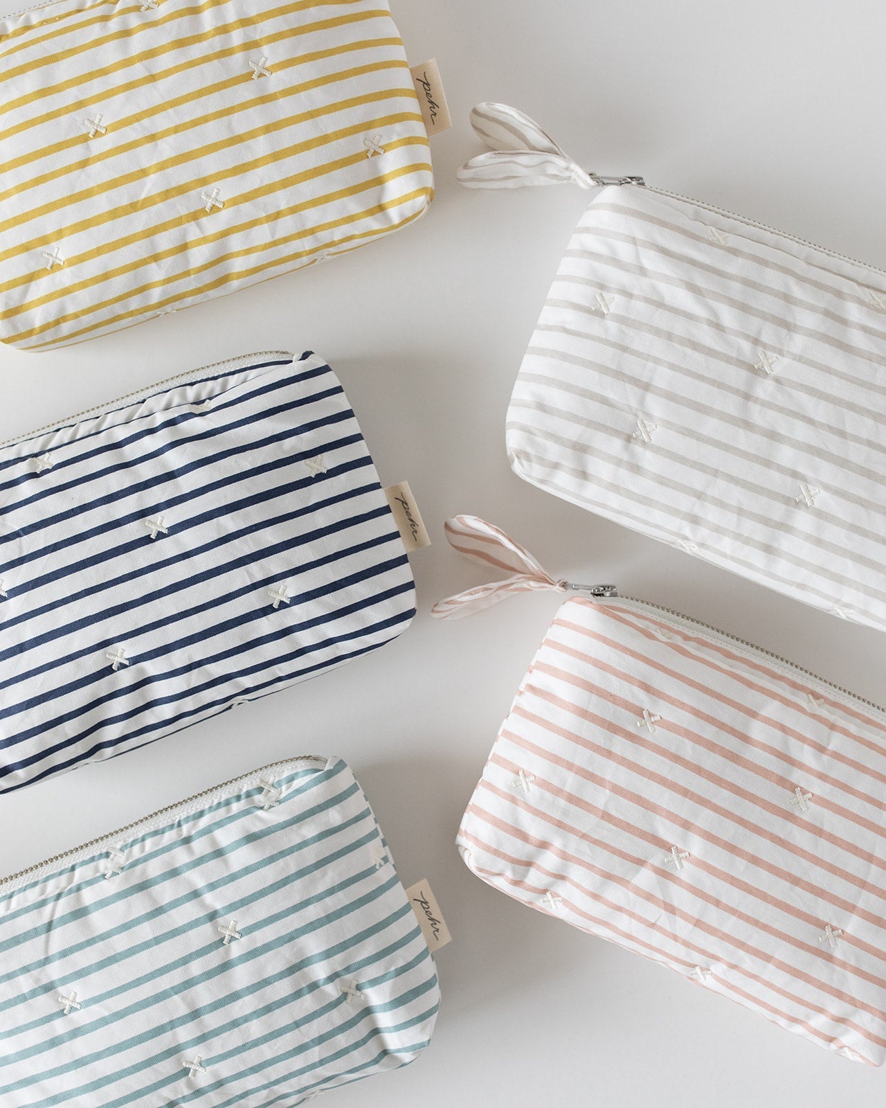 On The Go Mini Pouch - Stripes Away Pebble Grey